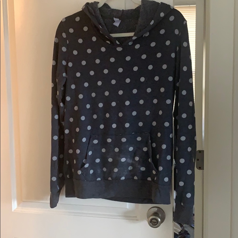 Women’s hooded polka dot sweatshirt size L